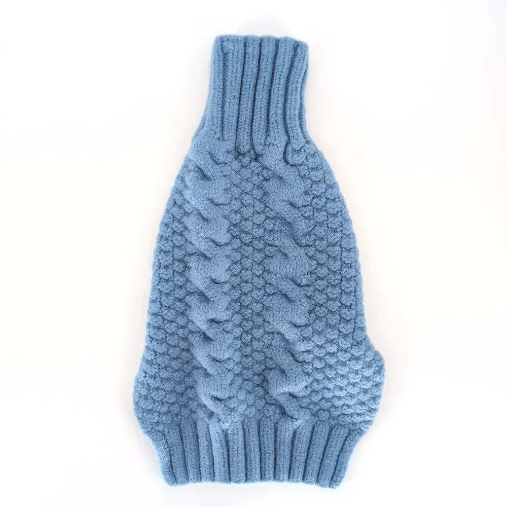Unbranded Baby Blue Warm Knitted Wool Dog Puppy Pet Knitted Sweater -Size S -GUC
